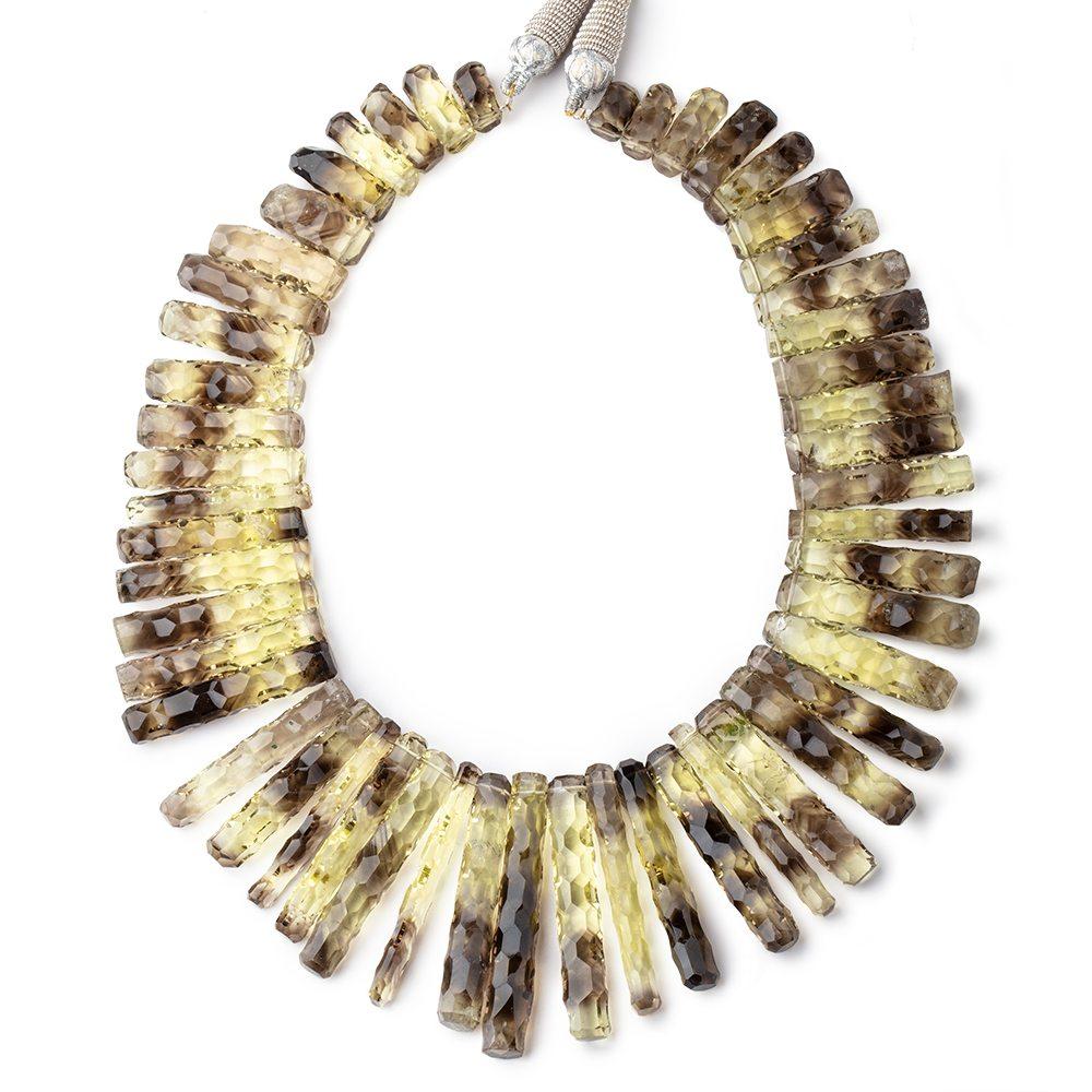 11x6-45x7mm Bi-Color Quartz Concave Faceted Tube Beads 12 inch 50 pieces AAA - Beadsofcambay.com