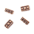 11x6x5mm Copper 3 hole Connector Bar with 3 Bead Design Set of 4 - Beadsofcambay.com