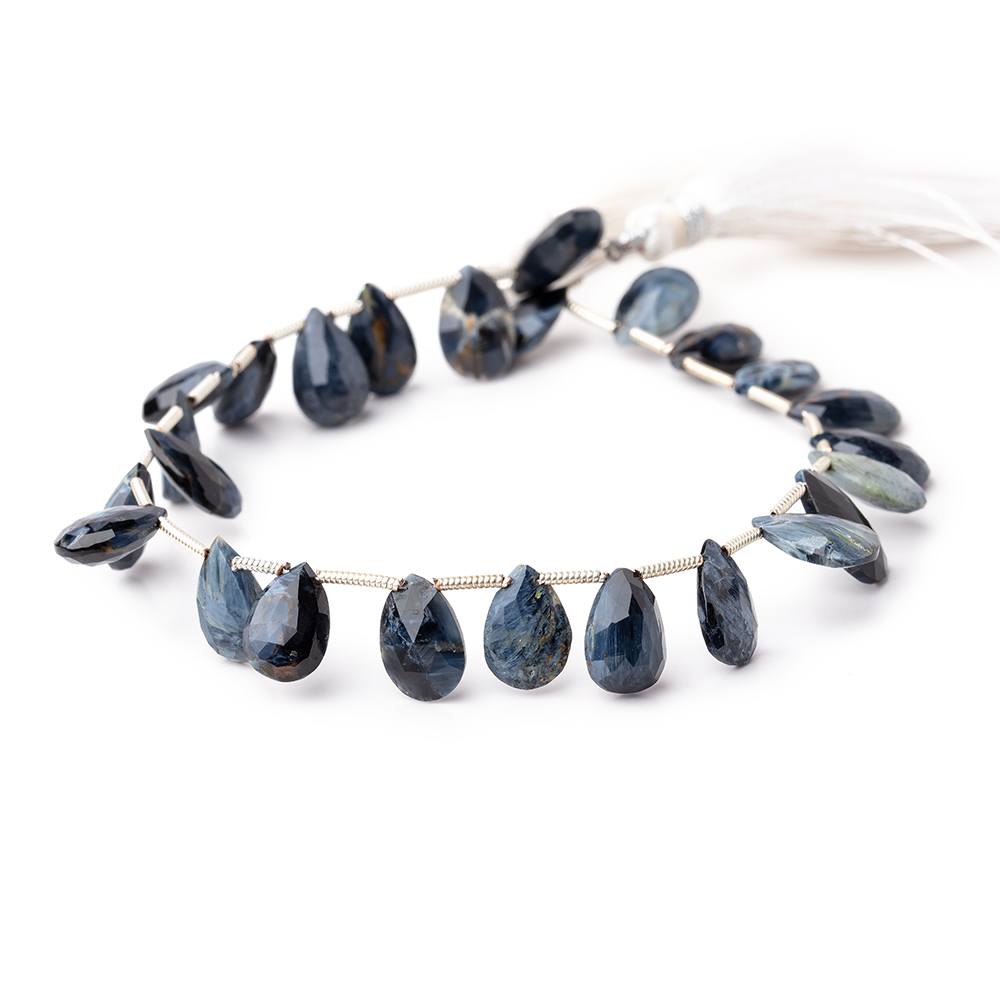 11x7-12x7mm Pietersite Faceted Pear Beads 8 inch 25 pieces - Beadsofcambay.com