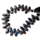 11x7-13x7mm Black Labradorite Top Drilled Plain Marquises 8 inch 39 beads A - Beadsofcambay.com