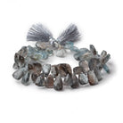 11x7-13x8mm Copper Moss Aquamarine Top Drilled Faceted Points 7.5 inch 56 Beads AAA - Beadsofcambay.com