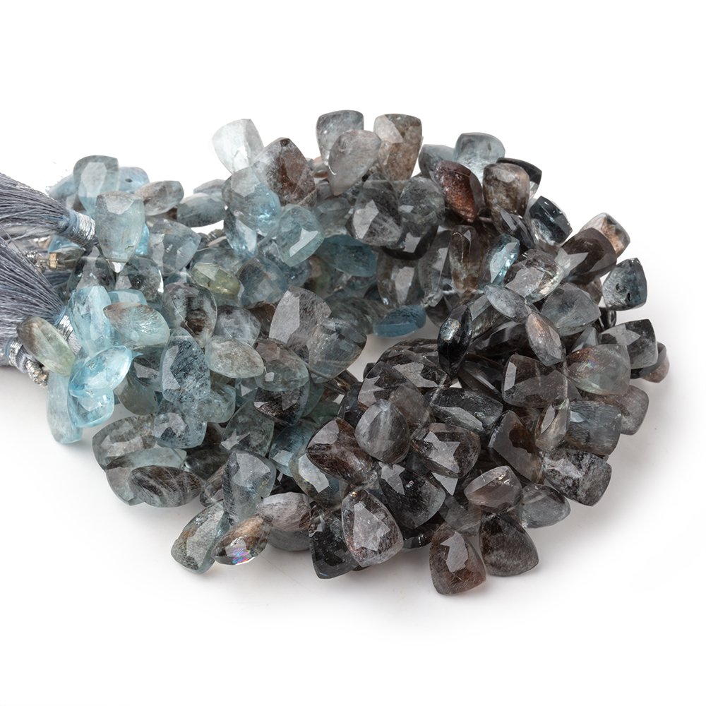 11x7-13x8mm Copper Moss Aquamarine Top Drilled Faceted Points 7.5 inch 56 Beads AAA - Beadsofcambay.com