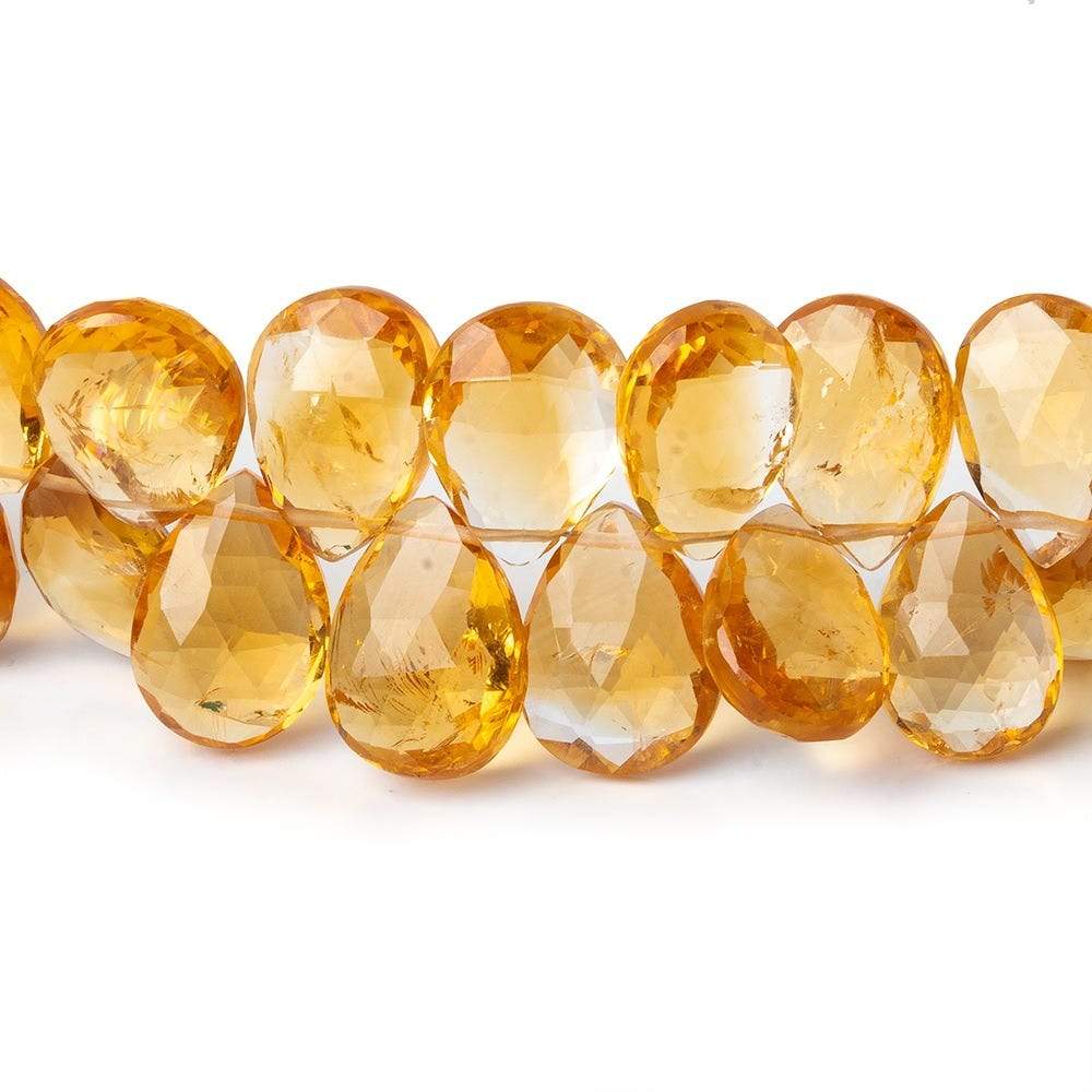 11x7-14x10mm Citrine Faceted Pear Beads 8 inch 47 beads - Beadsofcambay.com