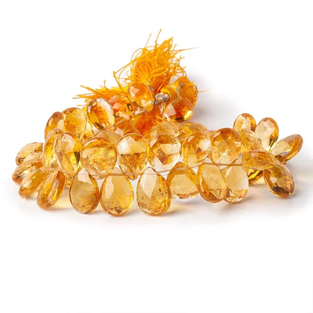 11x7-14x10mm Citrine Faceted Pear Beads 8 inch 47 beads - Beadsofcambay.com