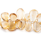 11x7-15x11mm Citrine Plain Pear Beads 8 inch 52 pieces - Beadsofcambay.com