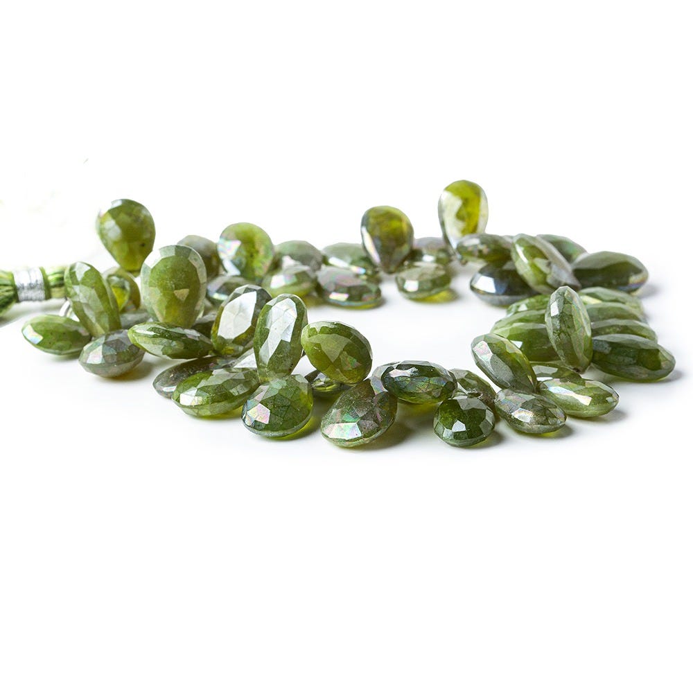 11x7-15x11mm Mystic Idocrase Faceted Pear Beads 8 inch 55 pieces - Beadsofcambay.com