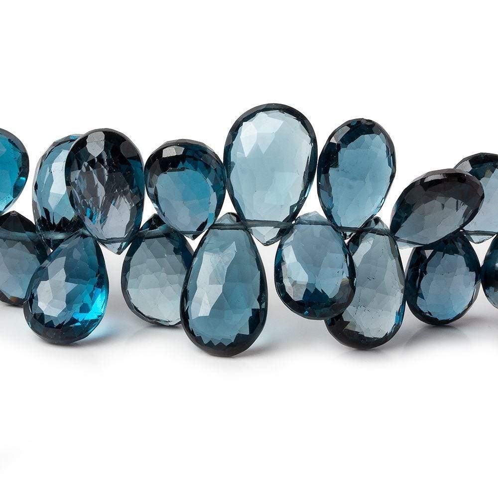 11x7-15x8mm London Blue Topaz faceted pear beads 8 inch 52 pieces AAA - Beadsofcambay.com