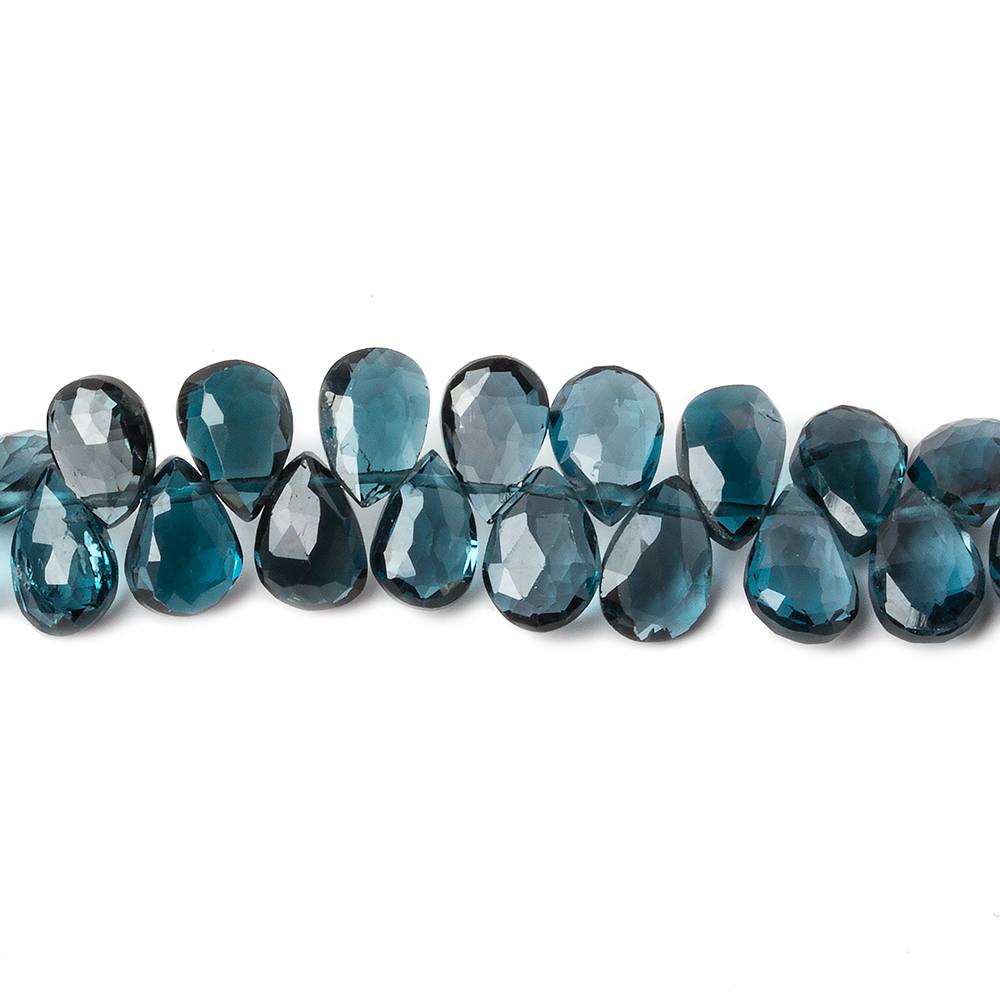 11x7-15x8mm London Blue Topaz faceted pear beads 8 inch 52 pieces AAA - Beadsofcambay.com