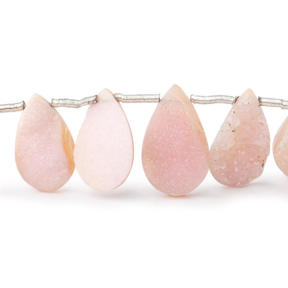 11x7-16x10mm Blush Rose Drusy Pear Beads 8 inches 17 pieces - Beadsofcambay.com