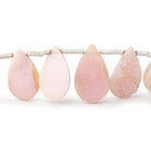 11x7-16x10mm Blush Rose Drusy Pear Beads 8 inches 17 pieces - Beadsofcambay.com