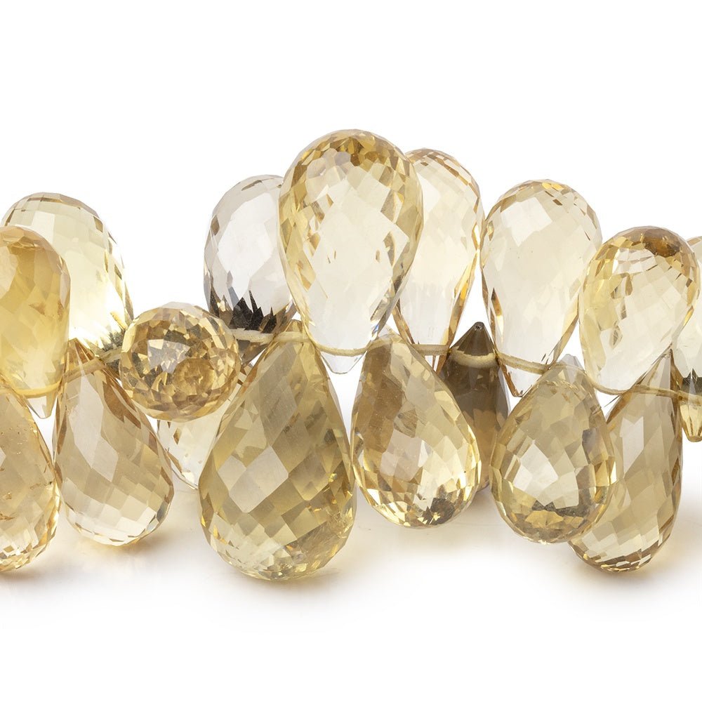 11x7-18x9mm Honey, Whiskey, & Lemon Quartz Faceted Tear Drops 7.5 inch 64 Beads - Beadsofcambay.com