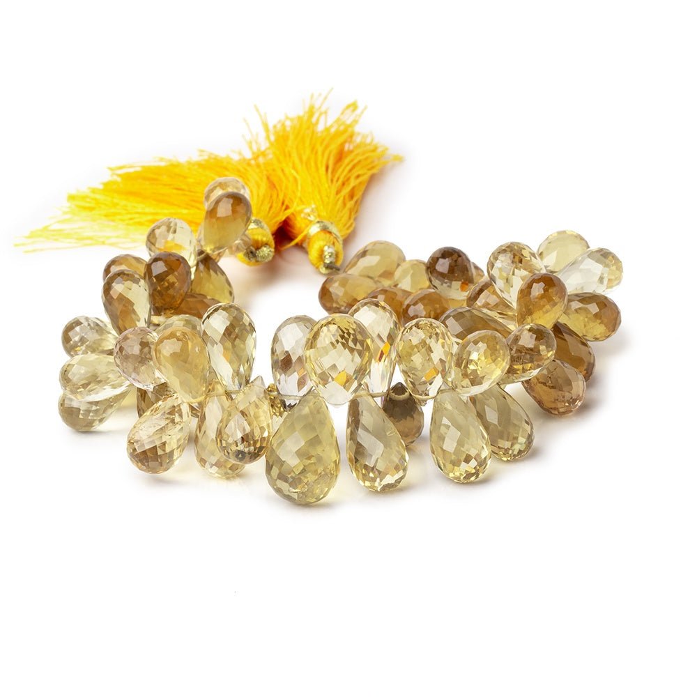 11x7-18x9mm Honey, Whiskey, & Lemon Quartz Faceted Tear Drops 7.5 inch 64 Beads - Beadsofcambay.com