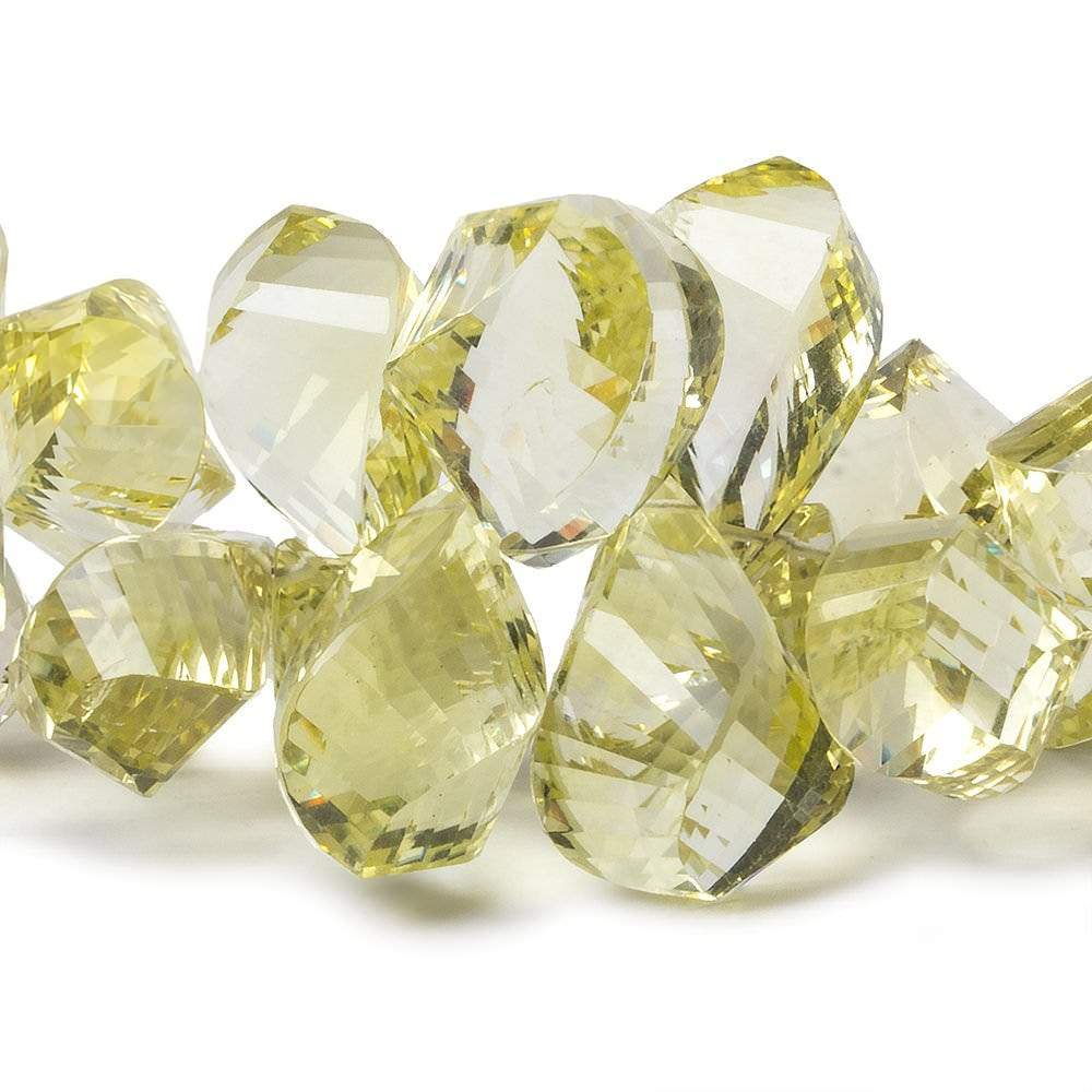 11x7-19x13mm Lemon Quartz Top Drill Faceted Twist 9 inch 70 Beads AAA Grade - Beadsofcambay.com