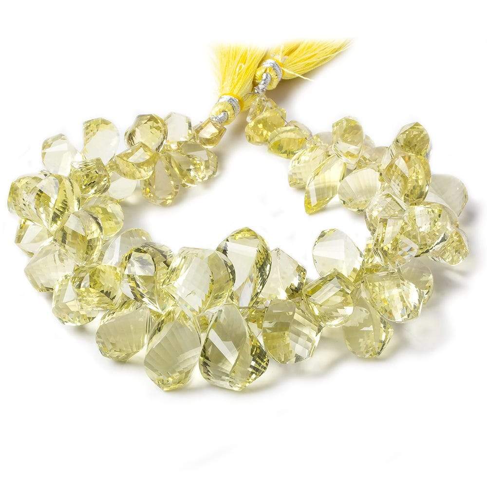 11x7-19x13mm Lemon Quartz Top Drill Faceted Twist 9 inch 70 Beads AAA Grade - Beadsofcambay.com