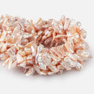 11x7-20x7mm Peach Top Drilled Biwa Freshwater Pearls 15 inch 75 pcs AA - Beadsofcambay.com