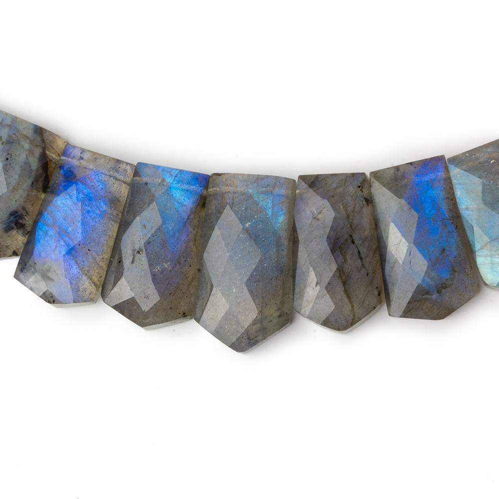 11x7-23x12mm Labradorite double drilled faceted fancy shape collar 40 beads - Beadsofcambay.com