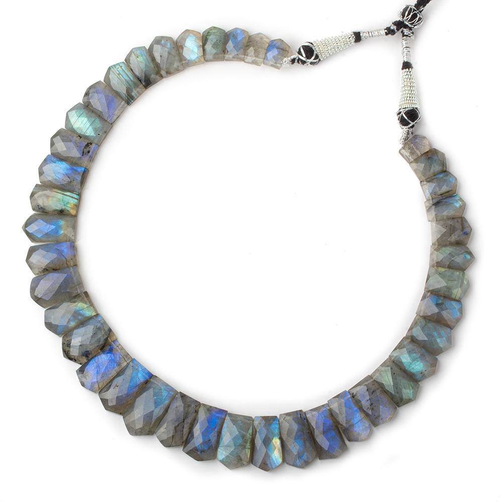 11x7-23x12mm Labradorite double drilled faceted fancy shape collar 40 beads - Beadsofcambay.com