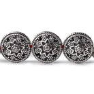 11x7mm Antiqued Sterling Silver Plated Copper Bead Floral Disc 8 inch 18 pcs - Beadsofcambay.com