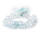 11x7mm Aquamarine Faceted Pear Beads 8 inch 63 beads AA - Beadsofcambay.com
