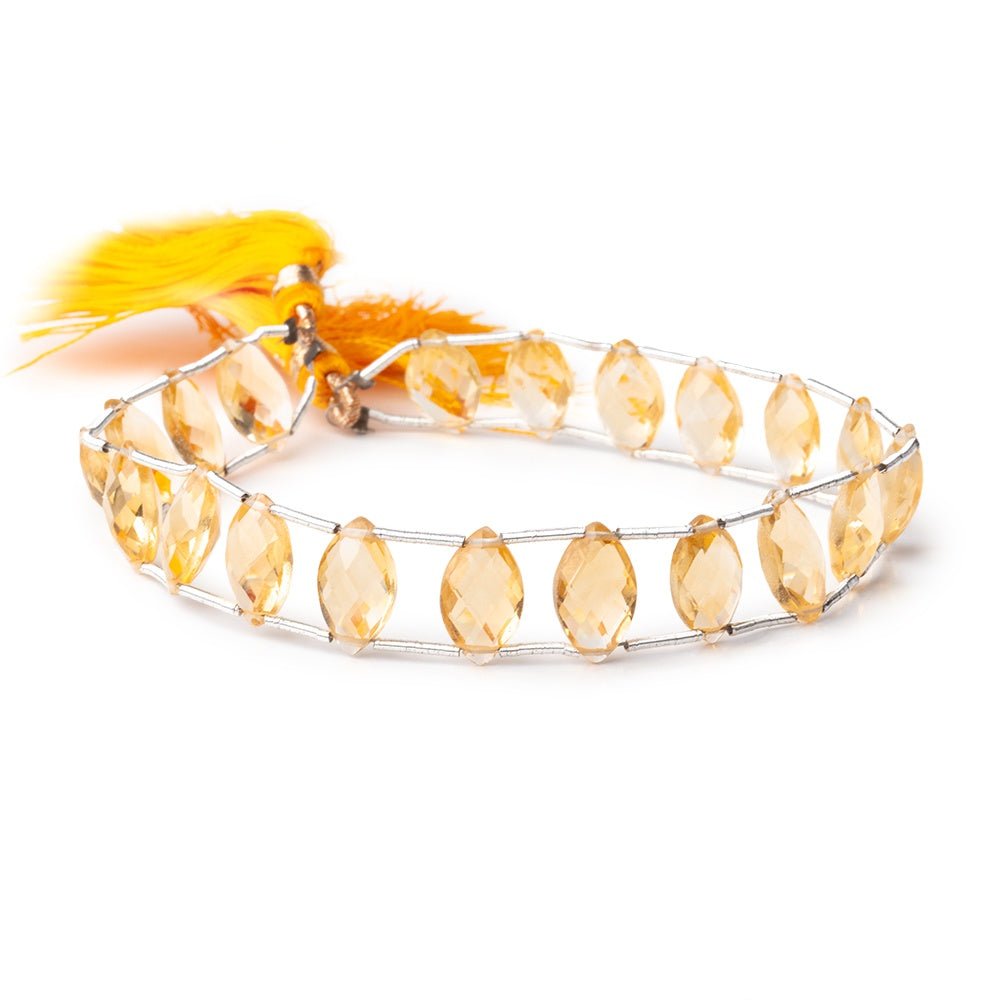 11x7mm Citrine Double Drilled Marquise Beads 7.5 inch 20 pieces AAA - Beadsofcambay.com