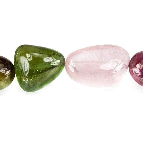 11x7x4-15x8x7mm Multi color Tourmaline Plain Nuggets 33 pcs - Beadsofcambay.com