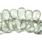 11x7x5-14x8x6mm Prasiolite Pear Concave Faceted Briolette Beads 64 pieces - Beadsofcambay.com