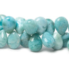 11x8-13x10mm Larimar plain pear beads 6.5 inch 41 pieces AA Grade - Beadsofcambay.com