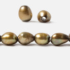 11x8-13x9mm Pea Green Baroque 2.5mm large hole Pearls 15 in. - Beadsofcambay.com