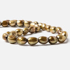 11x8-13x9mm Pea Green Baroque 2.5mm large hole Pearls 15 in. - Beadsofcambay.com