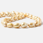 11x8-14.5x10mm Buttercream Yellow Baroque 2.5mm large hole Pearls 15 in. 32 pcs - Beadsofcambay.com