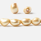 11x8-14.5x10mm Buttercream Yellow Baroque 2.5mm large hole Pearls 15 in. 32 pcs - Beadsofcambay.com