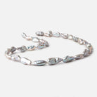 11x8-14x7mm Silver Keshi Straight Drilled Freshwater Pearls 16 inch 28 Beads - Beadsofcambay.com