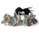 11x8-14x8mm Labradorite Faceted Pear Beads 8 inch 49 pieces - Beadsofcambay.com
