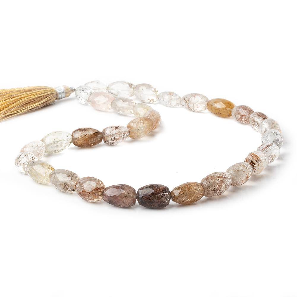 11x8-14x9.5mm Rutilated Quartz Faceted Nugget Beads 16 inch 31 pcs A Grade - Beadsofcambay.com