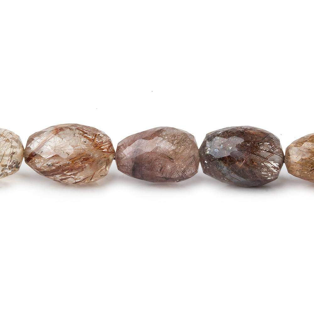 11x8-14x9.5mm Rutilated Quartz Faceted Nugget Beads 16 inch 31 pcs A Grade - Beadsofcambay.com