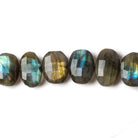 11x8-14x9mm Labradorite side drilled Faceted Cushion beads 6 inch 16 pieces - Beadsofcambay.com