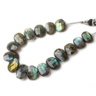 11x8-14x9mm Labradorite side drilled Faceted Cushion beads 6 inch 16 pieces - Beadsofcambay.com