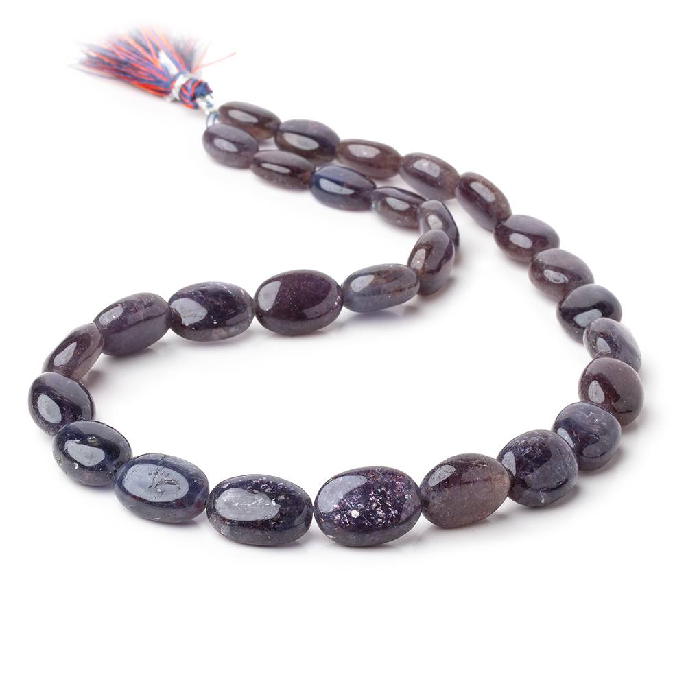 11x8-16x12mm Bloodshot Iolite-Sunstone Plain Oval Beads 16 inch 29 pieces - Beadsofcambay.com