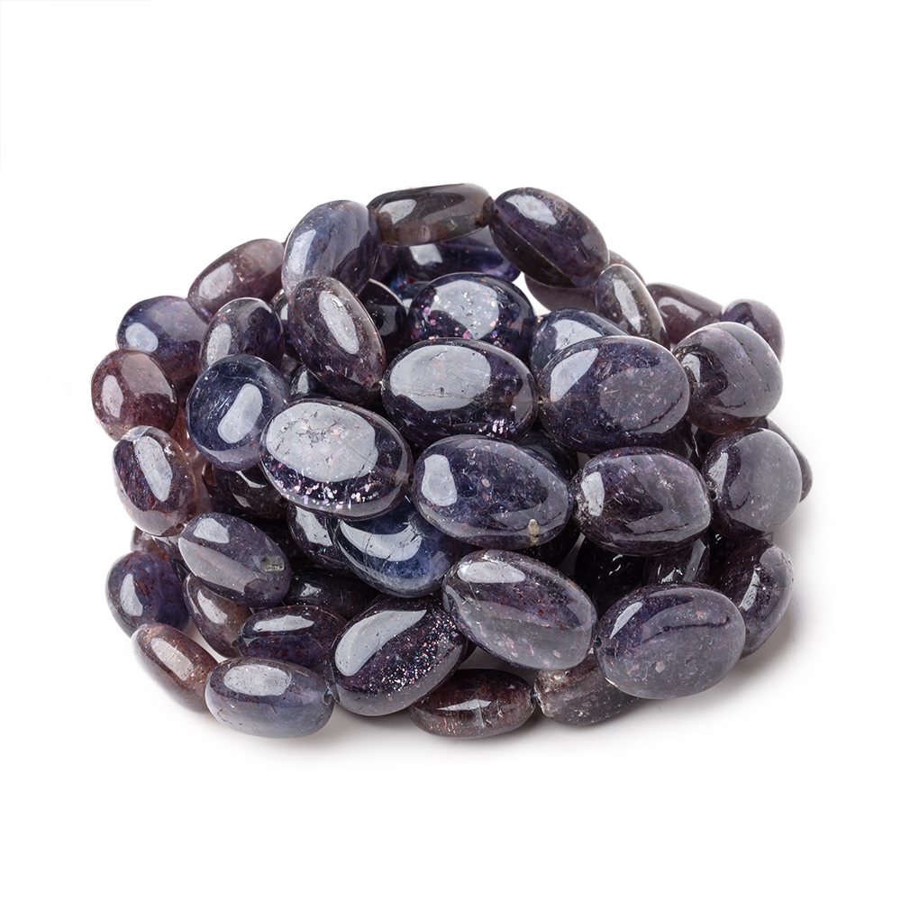 11x8-16x12mm Bloodshot Iolite-Sunstone Plain Oval Beads 16 inch 29 pieces - Beadsofcambay.com