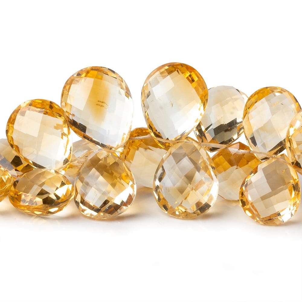 11x8-16x12mm Citrine Faceted Pear Briolette 8 inch 49 beads AAA+ - Beadsofcambay.com