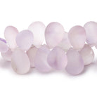 11x8-16x12mm Frosted Pink Amethyst Plain Pear Beads 8 inch 53 pieces - Beadsofcambay.com