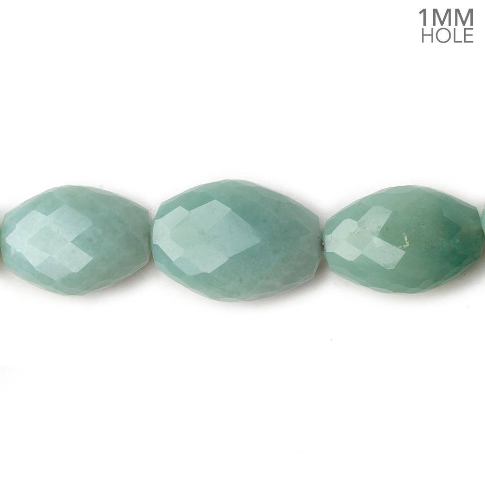 11x8-17x12mm Green Chalcedony faceted nugget 1mm large hole 18 inch 36 beads - Beadsofcambay.com