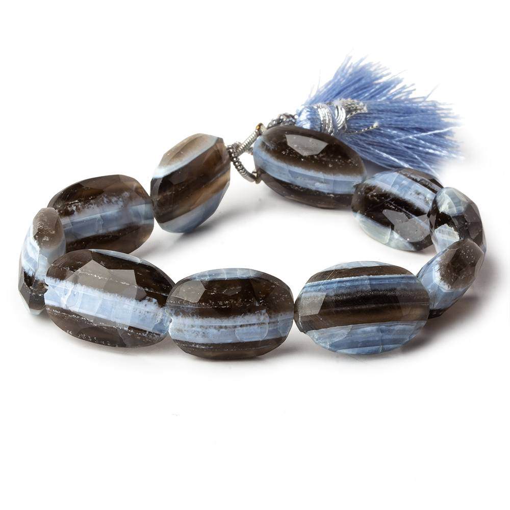 11x8-18x11mm Owyhee Natural Blue Opal faceted ovals 8 inch 10 beads - Beadsofcambay.com