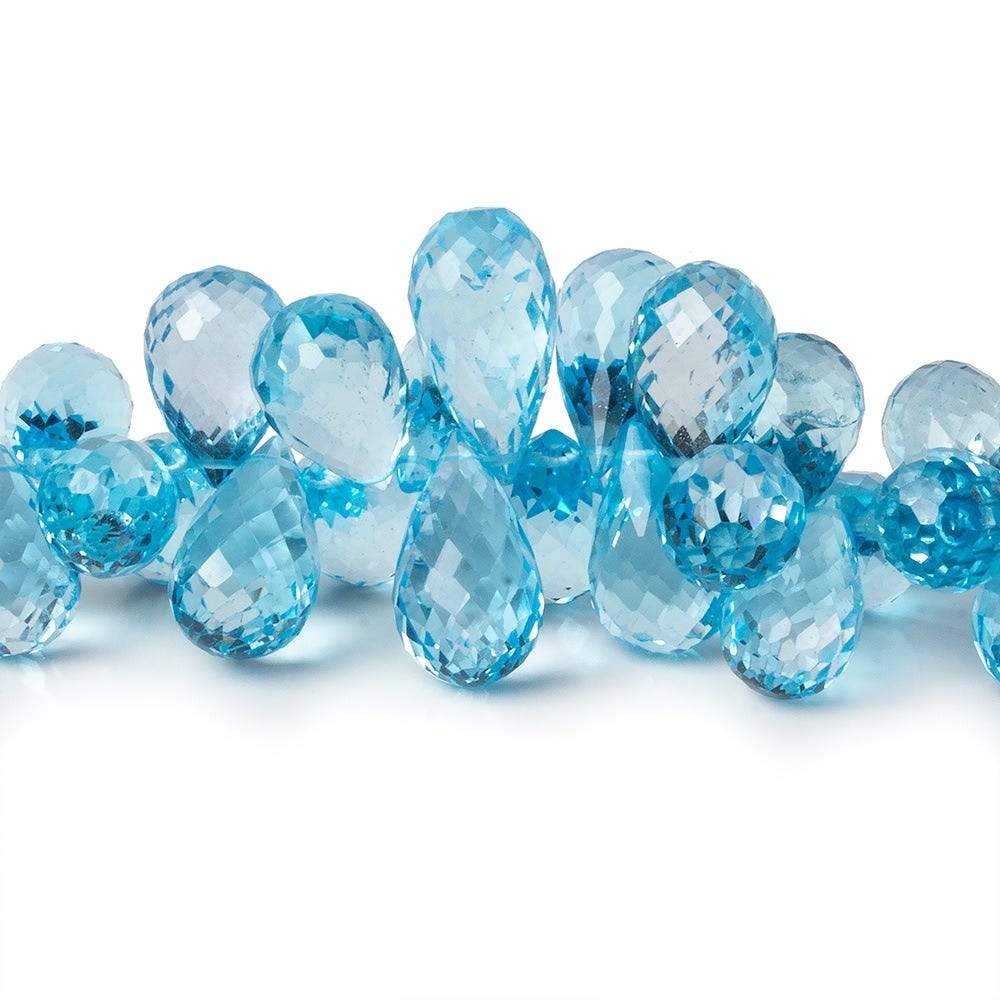 11x8-18x8mm Sky Blue Topaz faceted tear drop beads 8 inch 66 pieces AAA - Beadsofcambay.com