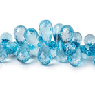 11x8-18x8mm Sky Blue Topaz faceted tear drop beads 8 inch 66 pieces AAA - Beadsofcambay.com