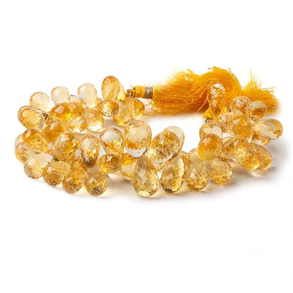 11x8-18x9mm Citrine Faceted Tear Drop Beads 8.5 inch 66 beads AAA Grade - Beadsofcambay.com