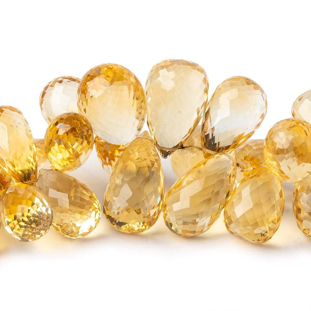 11x8-18x9mm Citrine Faceted Tear Drop Beads 8.5 inch 66 beads AAA Grade - Beadsofcambay.com