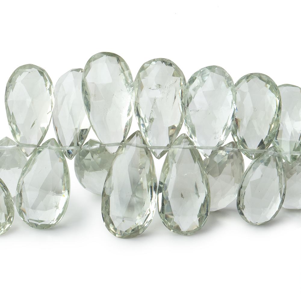 11x8-20x10mm Prasiolite Faceted Pear Beads 8 inch 50 pieces AAA - Beadsofcambay.com