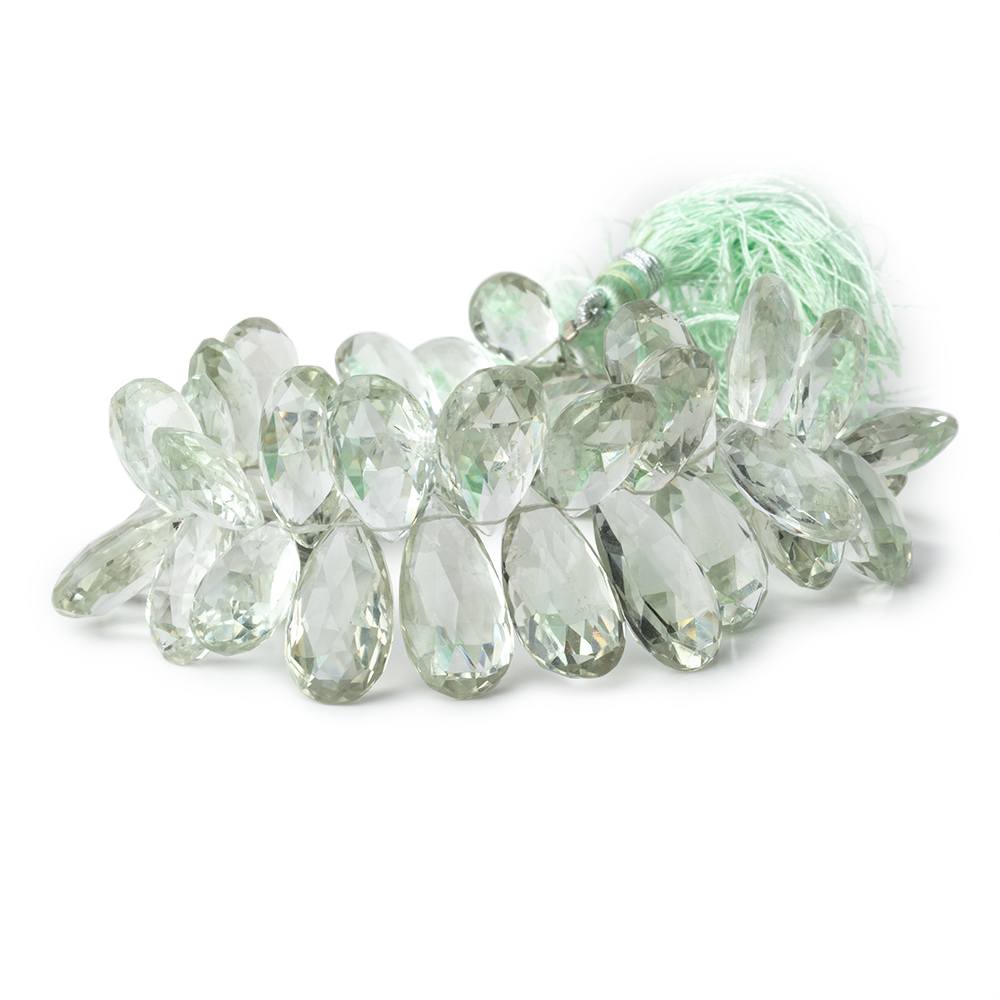 11x8-20x10mm Prasiolite Faceted Pear Beads 8 inch 50 pieces AAA - Beadsofcambay.com