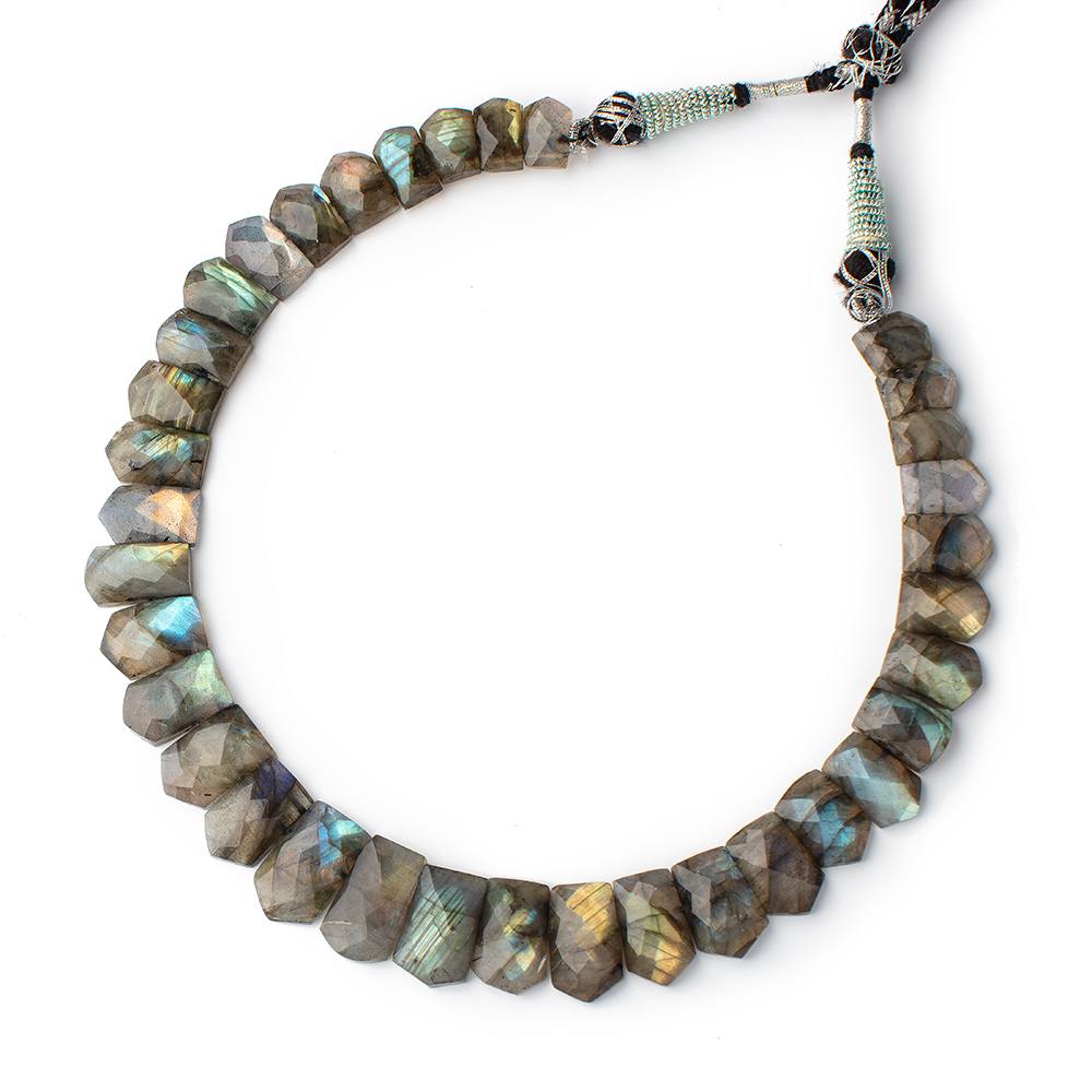 11x8-20x12mm Labradorite double drilled faceted fancy shape collar 34 beads - Beadsofcambay.com
